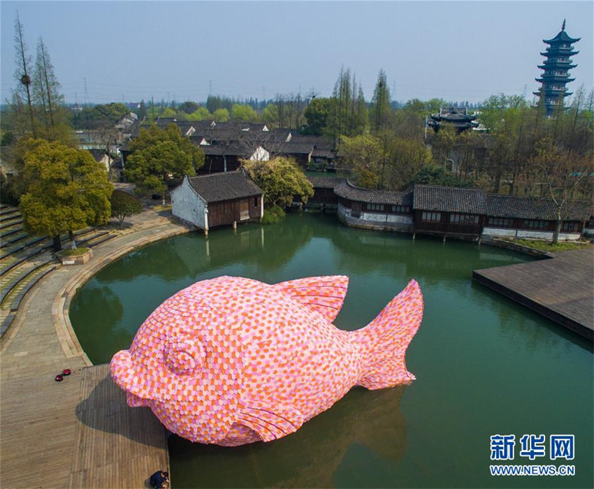 ?Schwimmender Fisch“ in Südchina ausgestellt