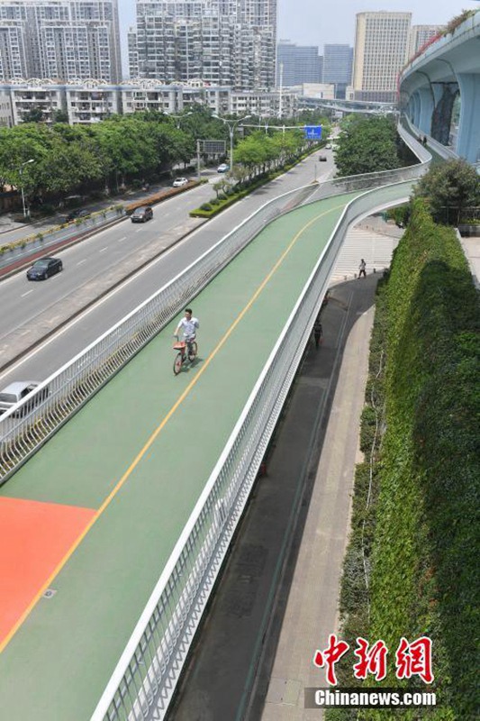 Chinas erster Luftradweg in Xiamen