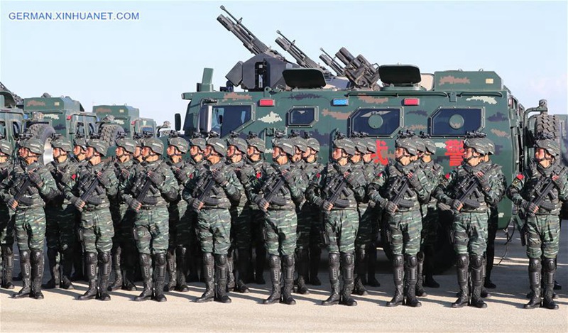 Truppen treffen Vorbereitungen für eine Milit?rparade in der Inneren Mongolei