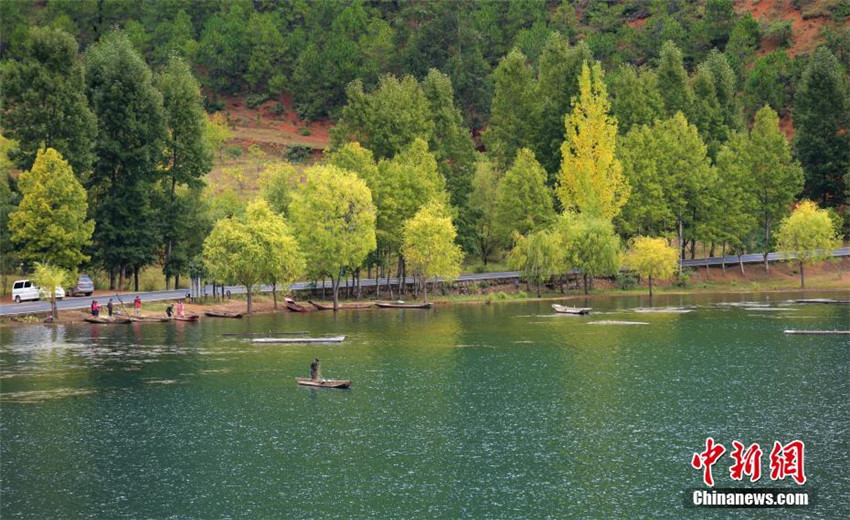 Faszinierende Herbstlandschaft am Lugu-See