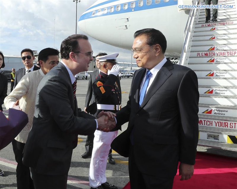 Li Keqiang trifft in Manila ein