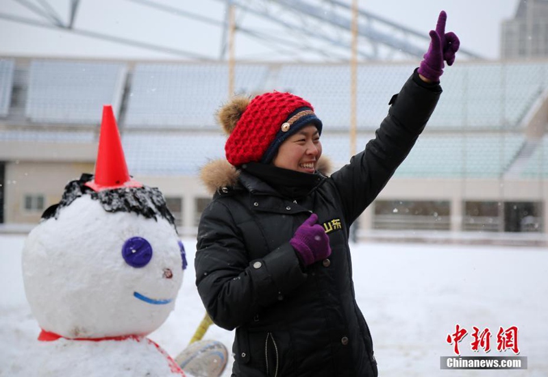 Training trotz Schnee in Yantai